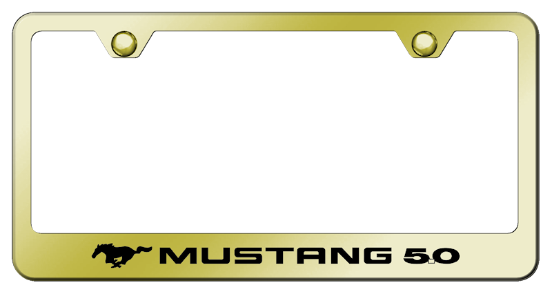 Auto Gold Mustang 5.0 Standard Frame Laser Etched on Gold